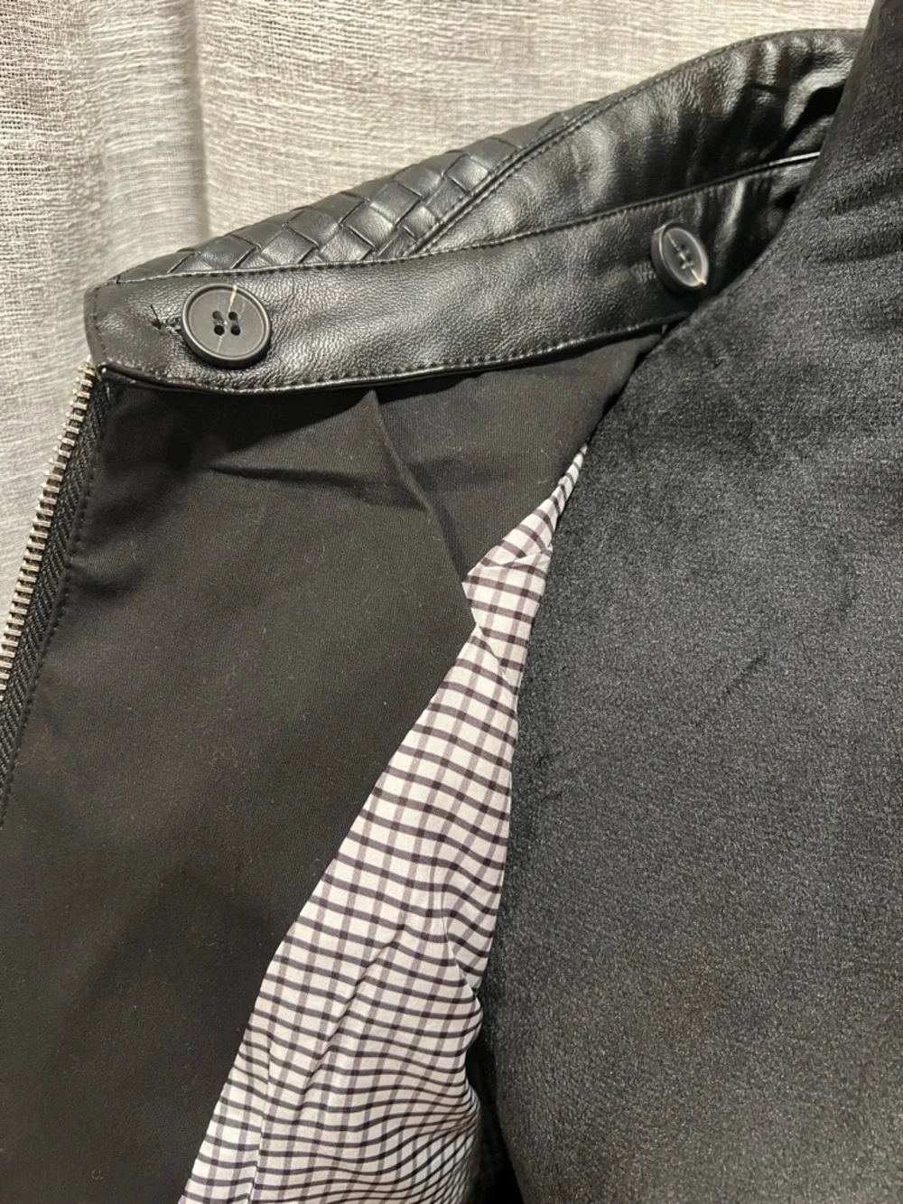 Bottega Veneta Black Quilted Removable Leather Collar Jacket - Size XL/IT 56 - Picture 5 of 10